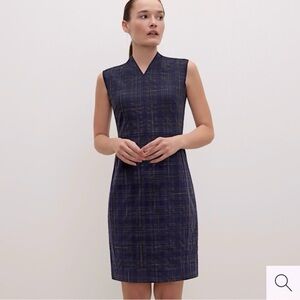 M.M. LaFleur Aditi Sheath Dress Blue Plaid SZ 8